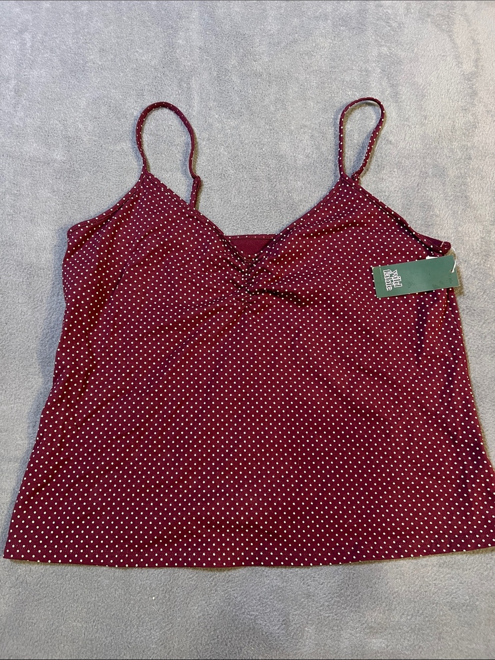 wild fable Burgundy Polka Dot Cropped Cami
